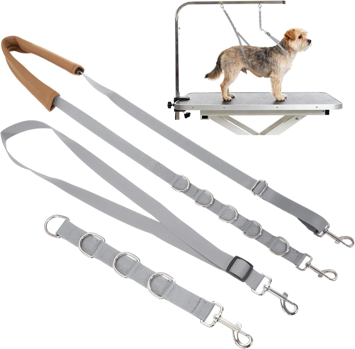 Essential Dog Grooming Belly Strap Set - 3-Piece Restraint System for Safe and Comfortable Grooming