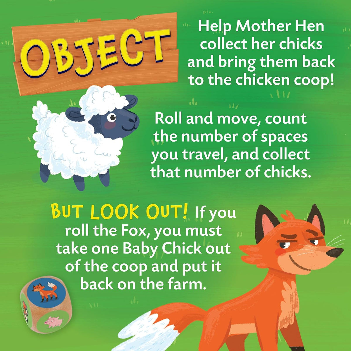 Peaceable Kingdom Count Your Chickens Cooperative Board Game, Premium Edition