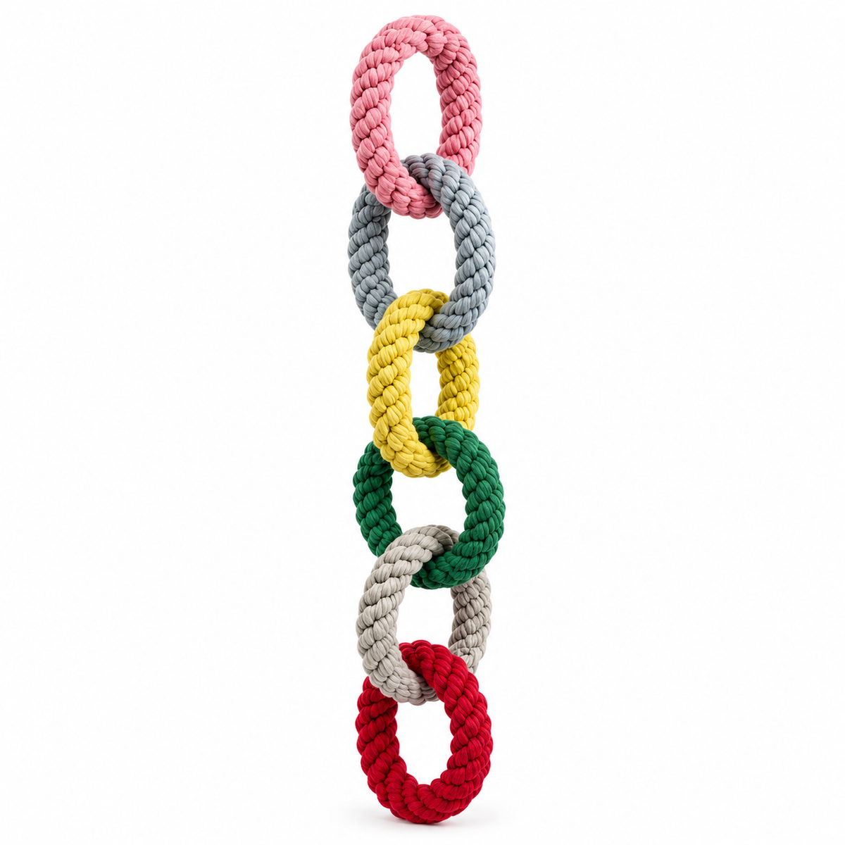 6-Link Cotton Rope Climbing Rings for Sugar Gliders, Rats, Squirrels, Birds & Small Pets