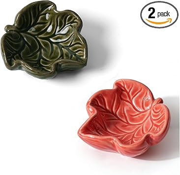 2 Packs Strawberry Ceramic Hamtser Food Bowls Wet&Dry Use(Pink+Red)