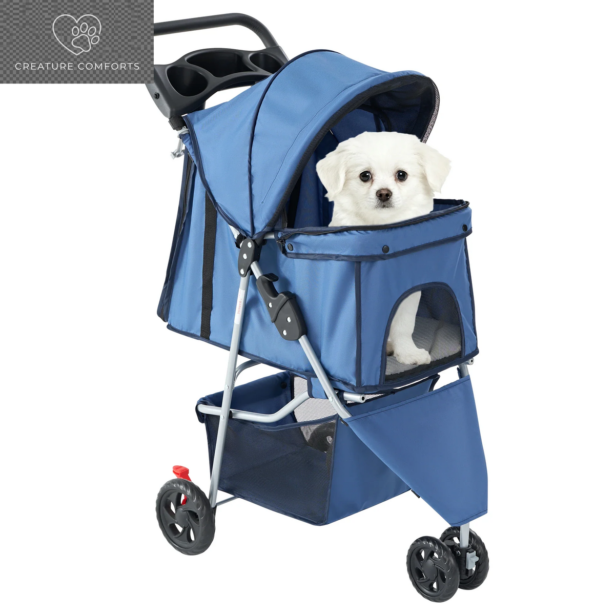 Perfect for Pups and Purrs! πΎπ Check Out the JHK 3-Wheel Foldable Pet Stroller - Ideal for Small Dogs and Cats! πΆπ±π Includes Mesh Windows, Storage Basket, and Cup Holder for Your Outdoor Adventures! π³πβοΈ