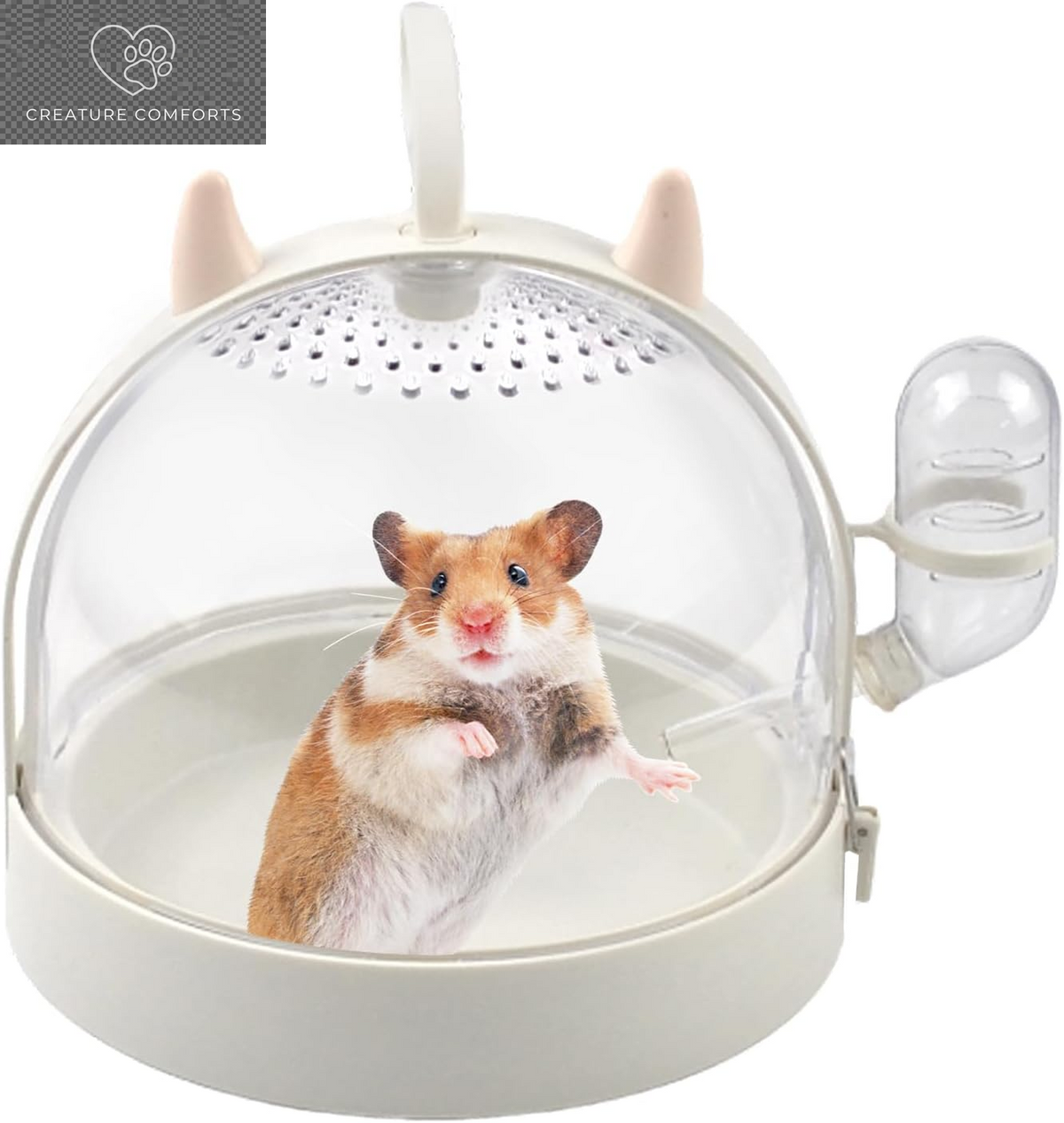 Portable Hamster Cage Travel Bag, High Permeability Hamster Travel Carrier with Water Bottle Small Pet Hamster Travel Carrier Cage for Hamster Gerbils Mice Guinea Pigs Sugar Glider(Black)