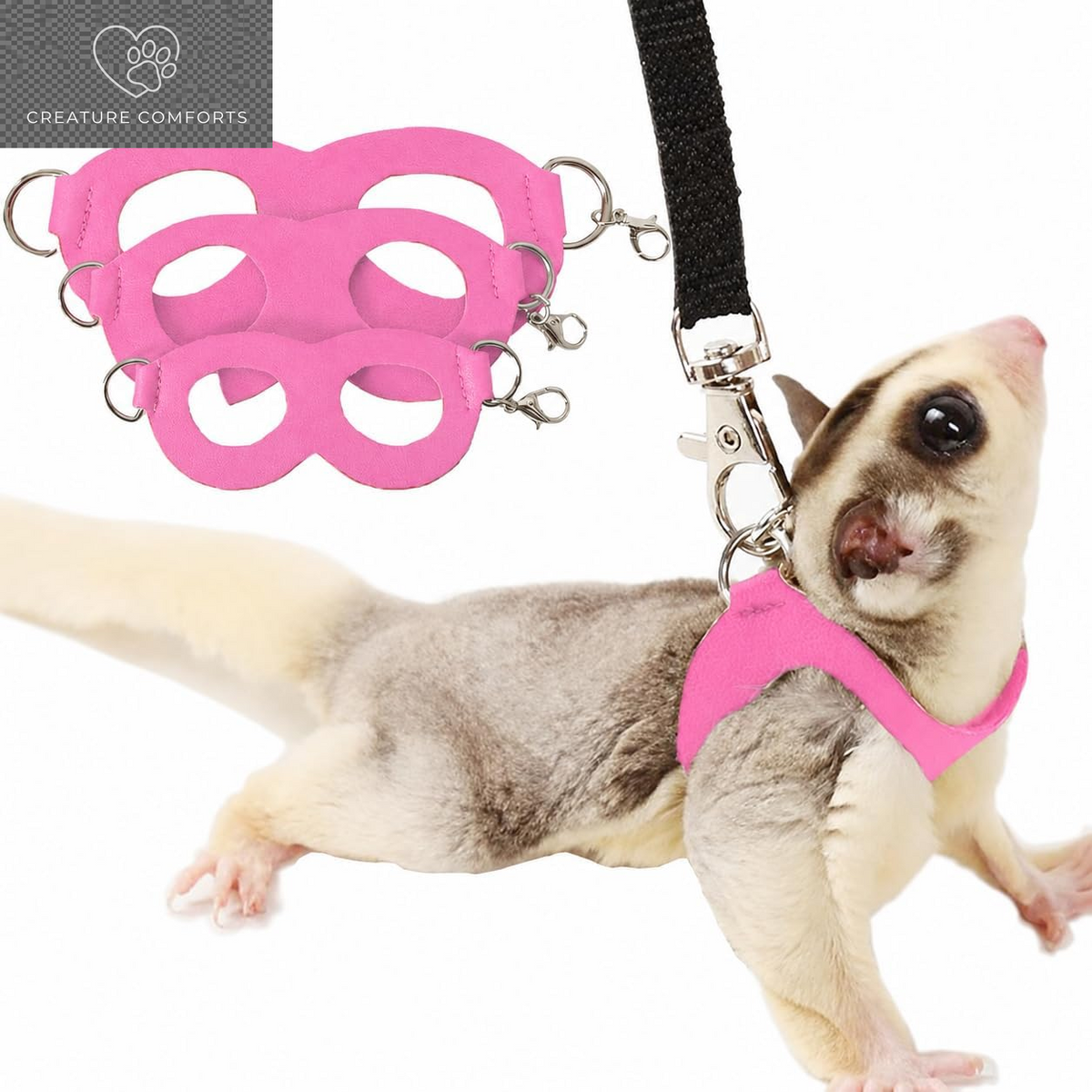 3 Pack Sugar Glider Harness and Leash Set Small Animal Training Walking Vest for Squirrel Hamster Rat-Green