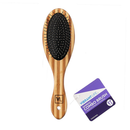 Vibrant Life Bamboo Pin & Bristle Dog Grooming Brush
