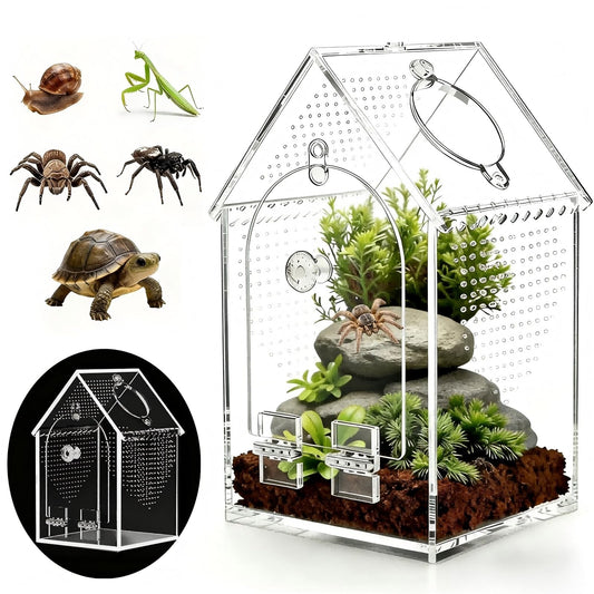 Jumping Spider Enclosure Kit Preassembled 8X5X5 Inch Acrylic Tarantula Tank