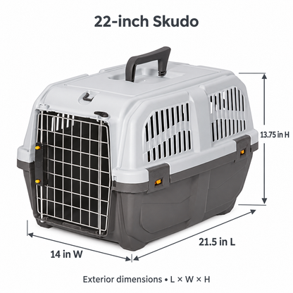 MidWest Skudo Hard-Sided Travel Carrier for Dogs & Cats – Gray, 19–32 Inch Sizes