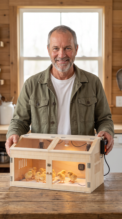 Smart Thermostat Chicken Brooder Box - Spacious & Secure 32" Design for Happy Chicks