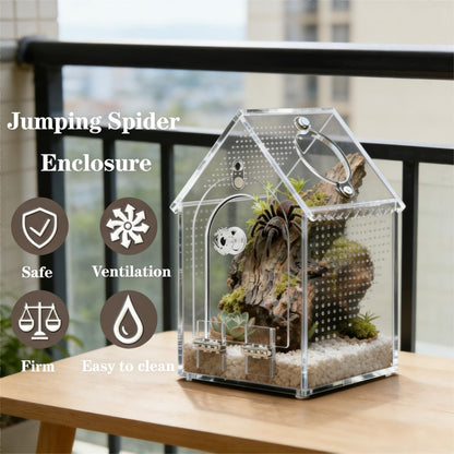 Jumping Spider Enclosure Kit Preassembled 8X5X5 Inch Acrylic Tarantula Tank