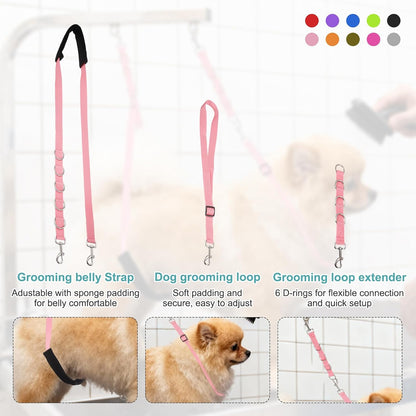 Essential Dog Grooming Belly Strap Set - 3-Piece Restraint System for Safe and Comfortable Grooming