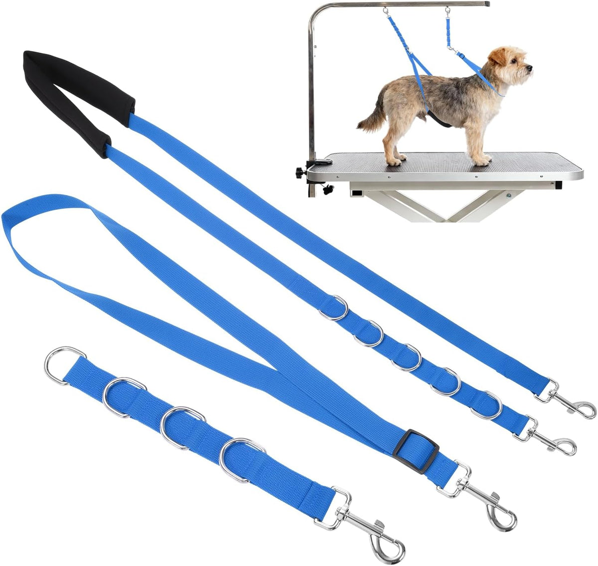 Essential Dog Grooming Belly Strap Set - 3-Piece Restraint System for Safe and Comfortable Grooming