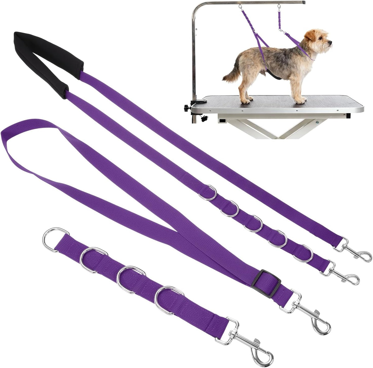 Essential Dog Grooming Belly Strap Set - 3-Piece Restraint System for Safe and Comfortable Grooming