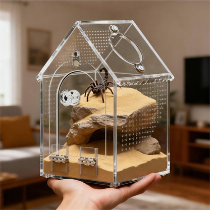 Jumping Spider Enclosure Kit Preassembled 8X5X5 Inch Acrylic Tarantula Tank