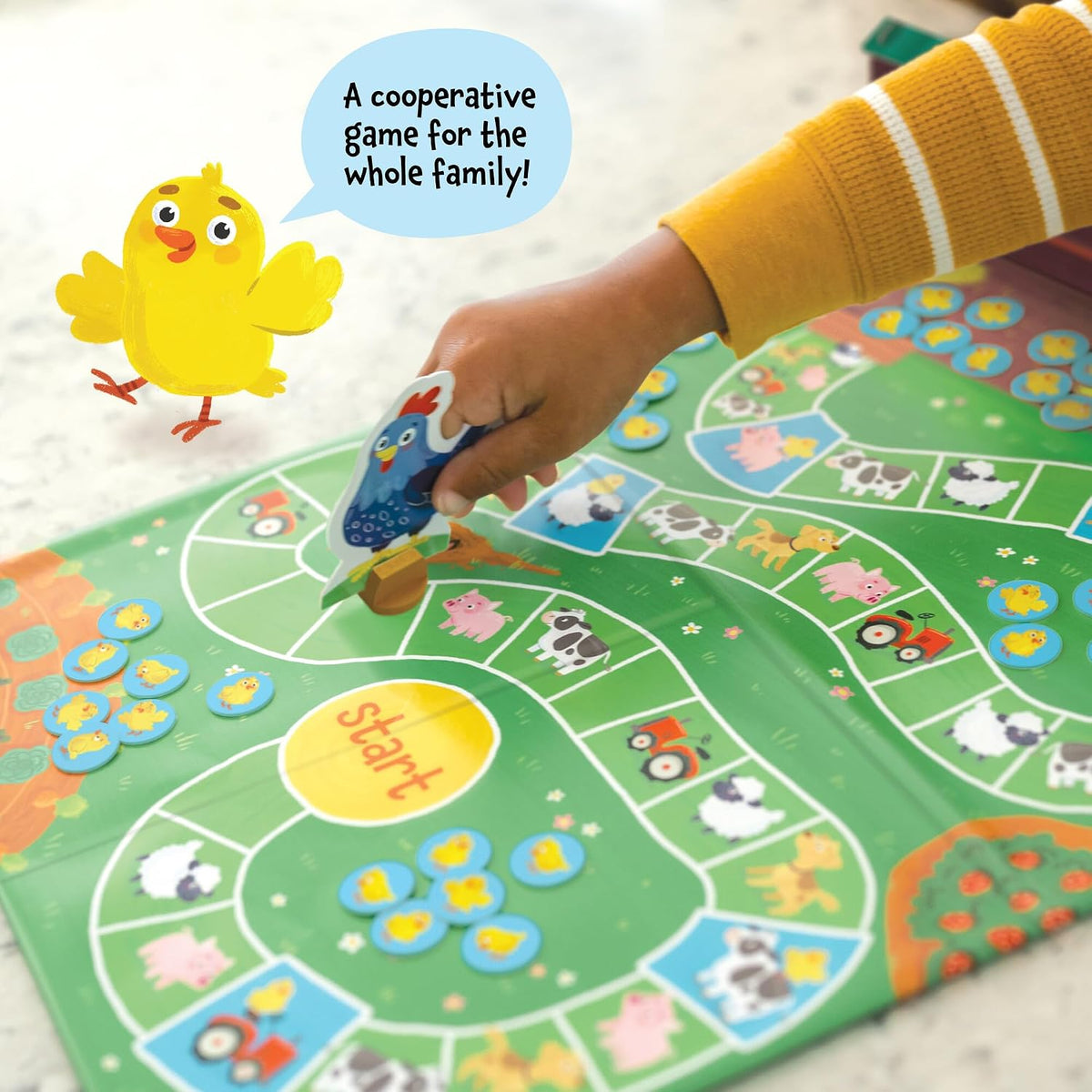 Peaceable Kingdom Count Your Chickens Cooperative Board Game, Premium Edition