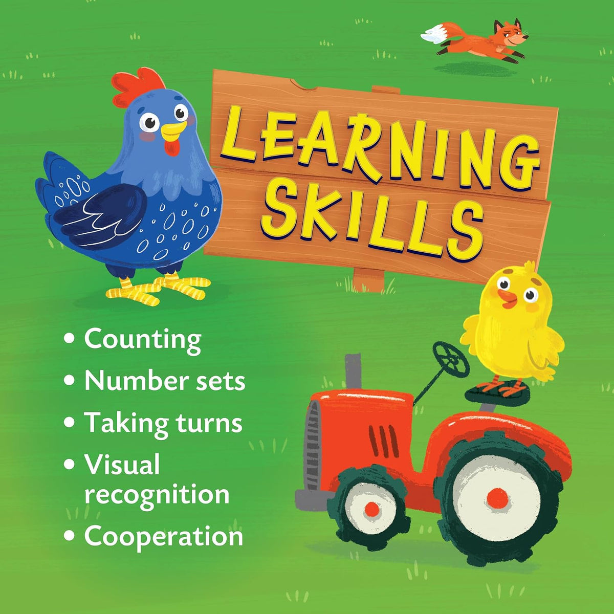 Peaceable Kingdom Count Your Chickens Cooperative Board Game, Premium Edition