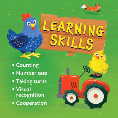 Peaceable Kingdom Count Your Chickens Cooperative Board Game, Premium Edition