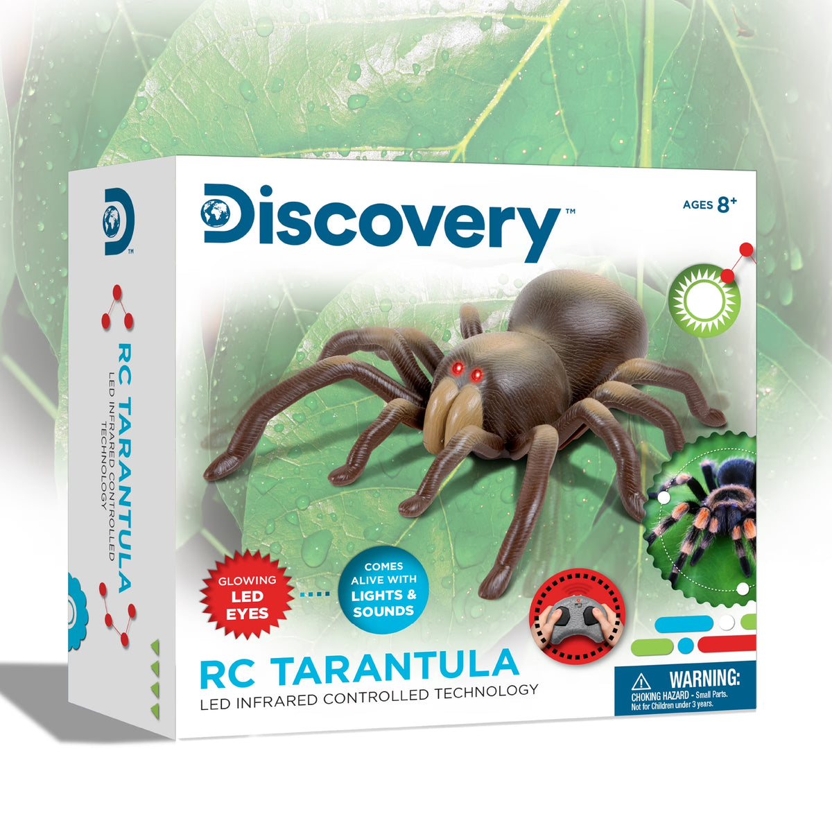 Discovery Kids RC Moving Tarantula Spider, Remote-Control Toy for Kids, Realistic Scurrying Movement, Glowing Scary Red LED Eyes