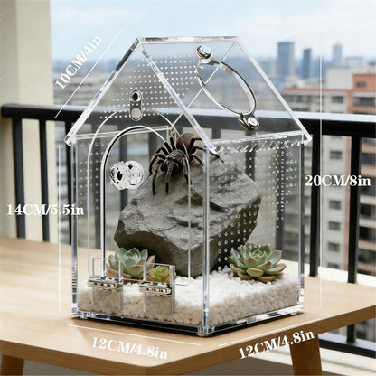 Jumping Spider Enclosure Kit Preassembled 8X5X5 Inch Acrylic Tarantula Tank