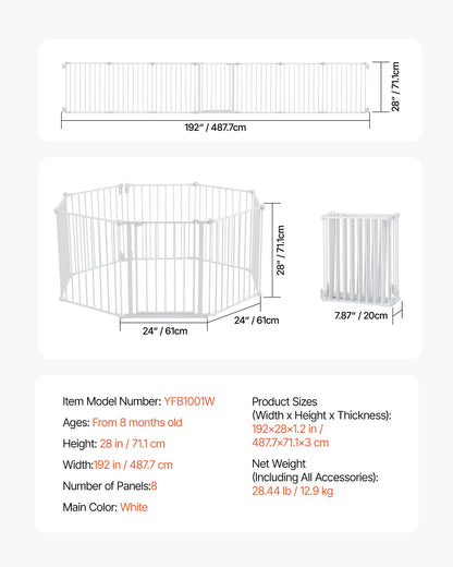 SucceBuy Baby Gate 28/30/36 Inches High Dog Gate Easy Step Walk Thru Child Pet Security Pressure Mount Kit Wall Cups Doorways