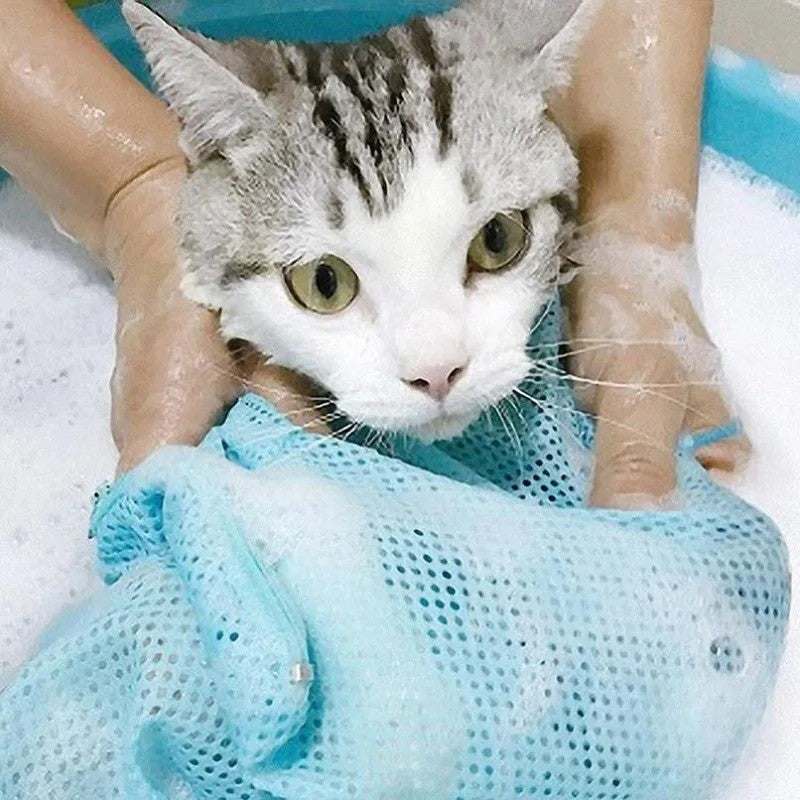 Effortless Cat Grooming & Bathing: Mesh Restraint Bag for Safe Nail Trimming and Washing