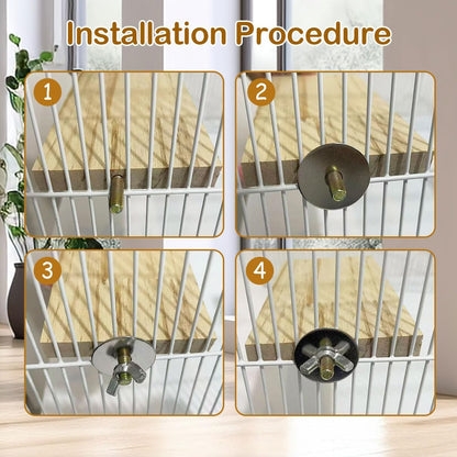 7-Piece Wooden Climbing Platform Set for Small Animals - Ideal for Hamsters, Squirrels, and More!