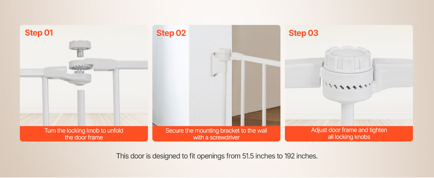 SucceBuy Baby Gate 28/30/36 Inches High Dog Gate Easy Step Walk Thru Child Pet Security Pressure Mount Kit Wall Cups Doorways