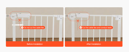 SucceBuy Baby Gate 28/30/36 Inches High Dog Gate Easy Step Walk Thru Child Pet Security Pressure Mount Kit Wall Cups Doorways