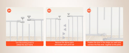 SucceBuy Baby Gate 28/30/36 Inches High Dog Gate Easy Step Walk Thru Child Pet Security Pressure Mount Kit Wall Cups Doorways