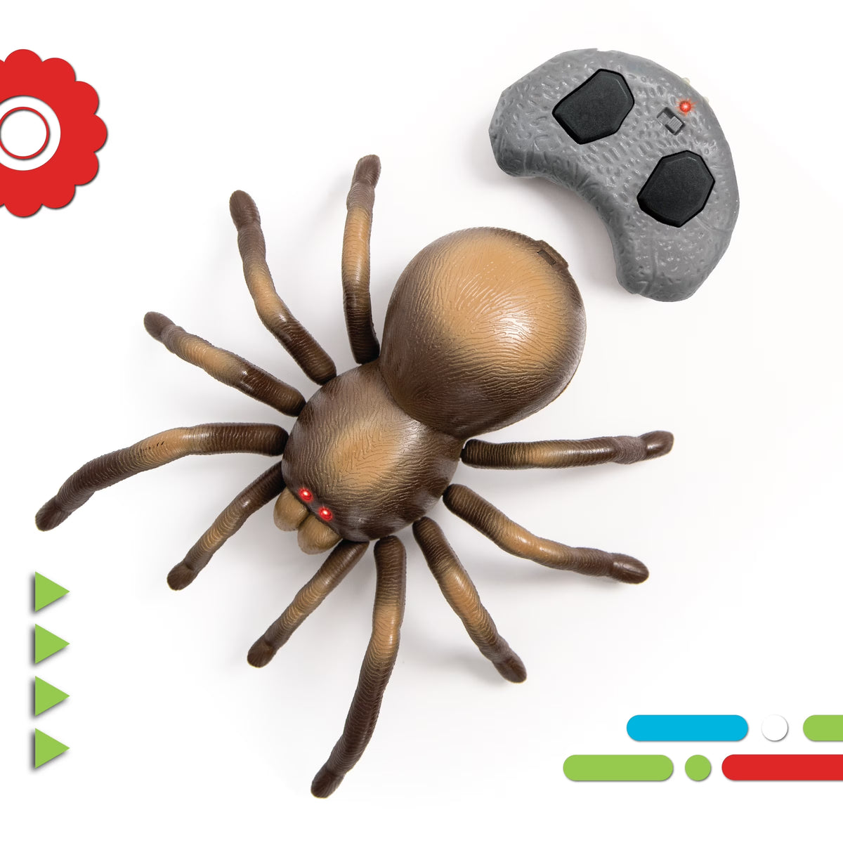 Discovery Kids RC Moving Tarantula Spider, Remote-Control Toy for Kids, Realistic Scurrying Movement, Glowing Scary Red LED Eyes