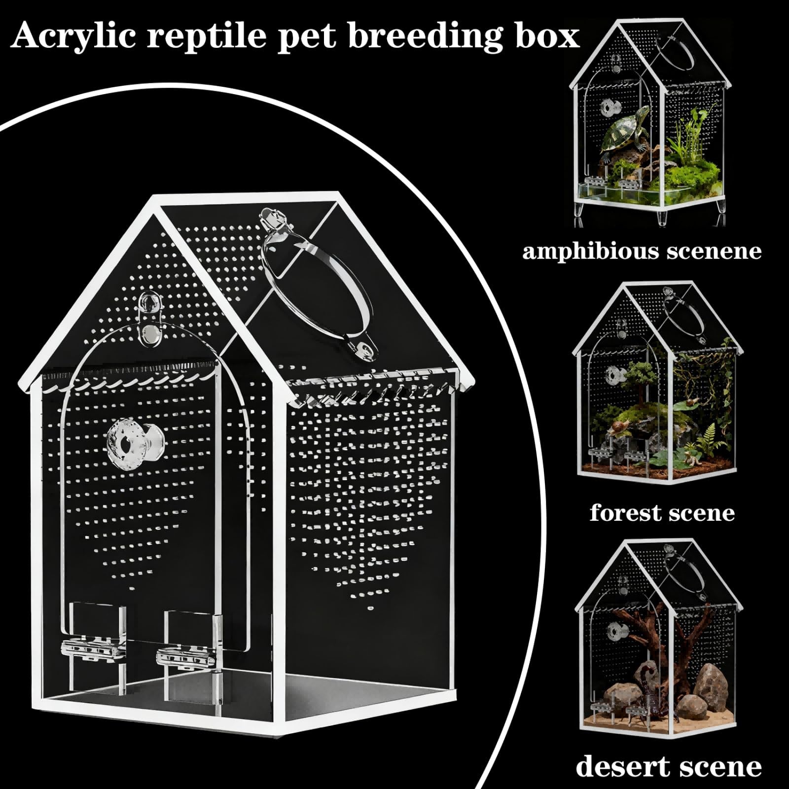 Jumping Spider Enclosure Kit Preassembled 8X5X5 Inch Acrylic Tarantula Tank