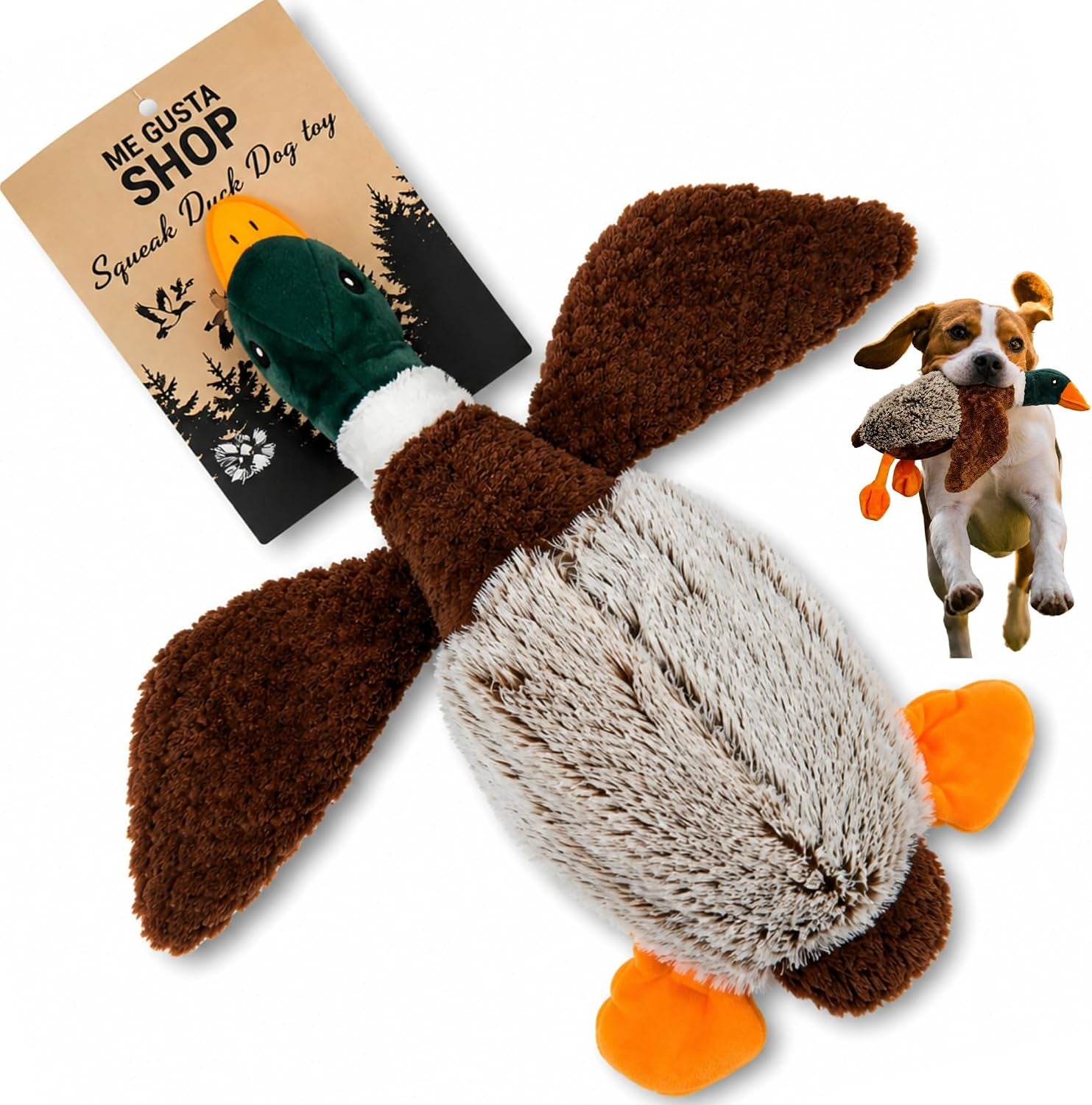Exciting Duck Dog Toy with Squeaker | Plush Mallard Shaped Pet Toy for All Breeds | Perfect for Chewing, Fetching, and Interactive Play
