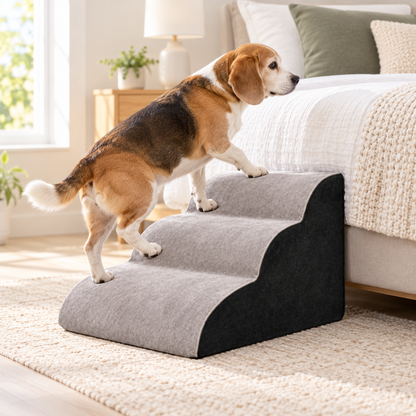 ### Wave Ramp Foam Pet Stairs for Dogs & Cats – High-Density Support🐾🌟