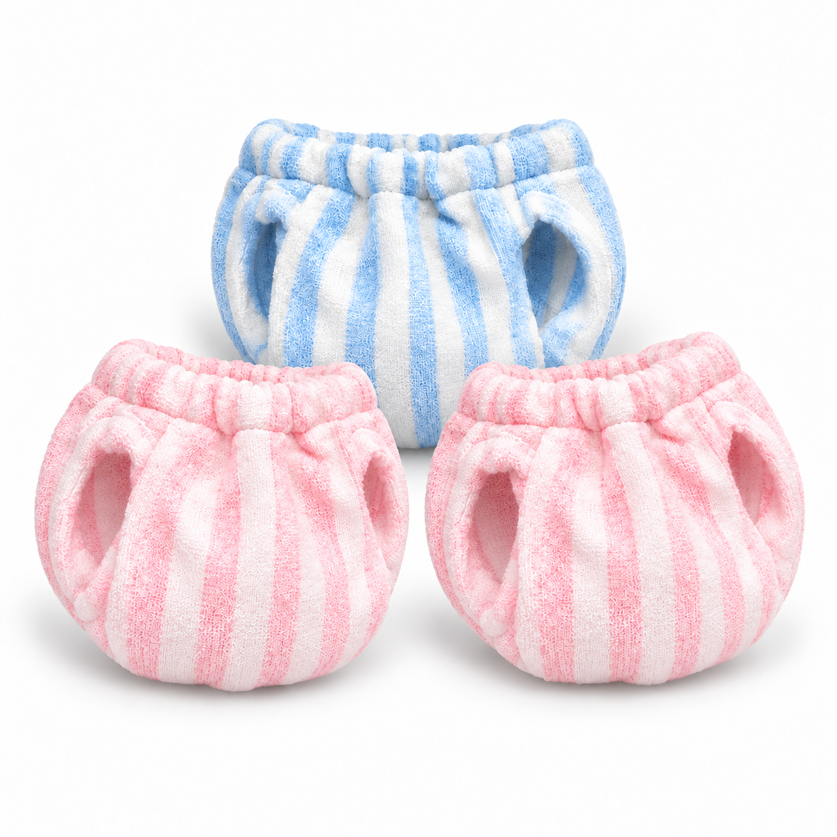 3-Pack Washable Squirrel Diapers – Reusable Small-Pet Diapers, Blue & Pink, Sizes S–M