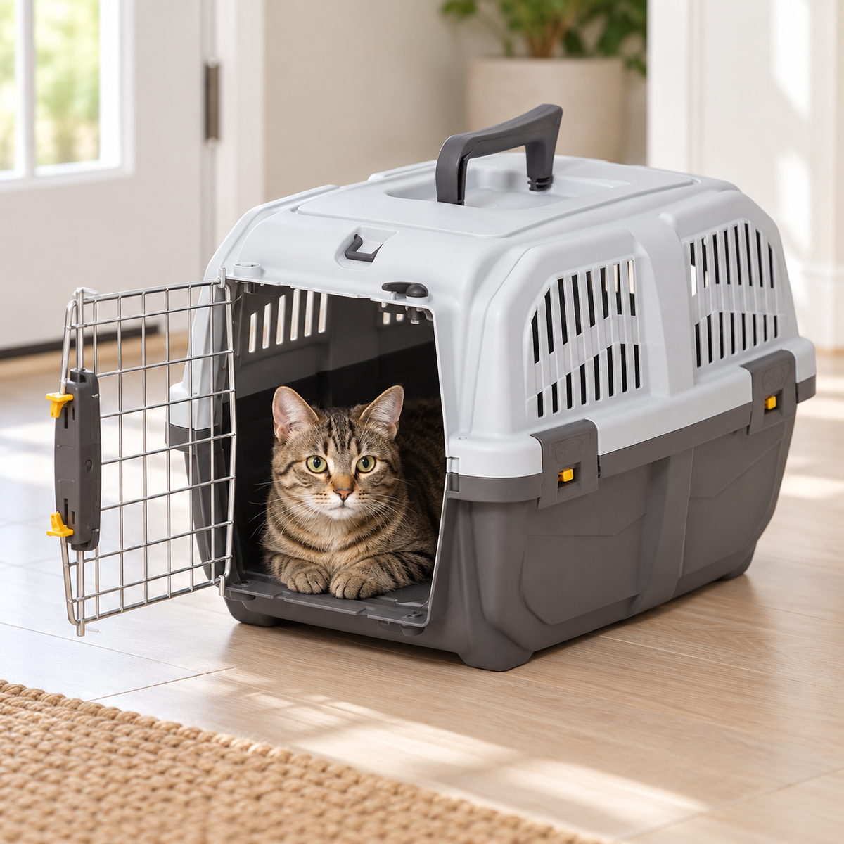 MidWest Skudo Hard-Sided Travel Carrier for Dogs & Cats – Gray, 19–32 Inch Sizes