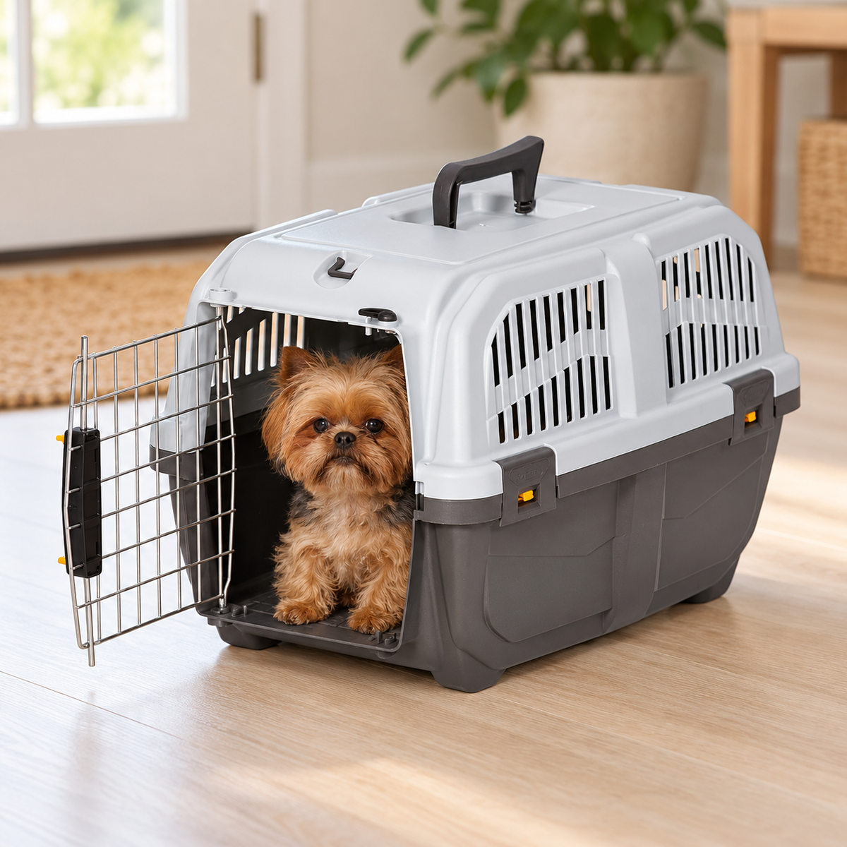 MidWest Skudo Hard-Sided Travel Carrier for Dogs & Cats – Gray, 19–32 Inch Sizes