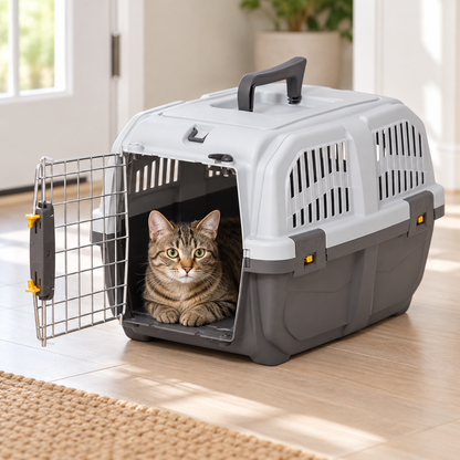 MidWest Skudo Hard-Sided Travel Carrier for Dogs & Cats – Gray, 19–32 Inch Sizes
