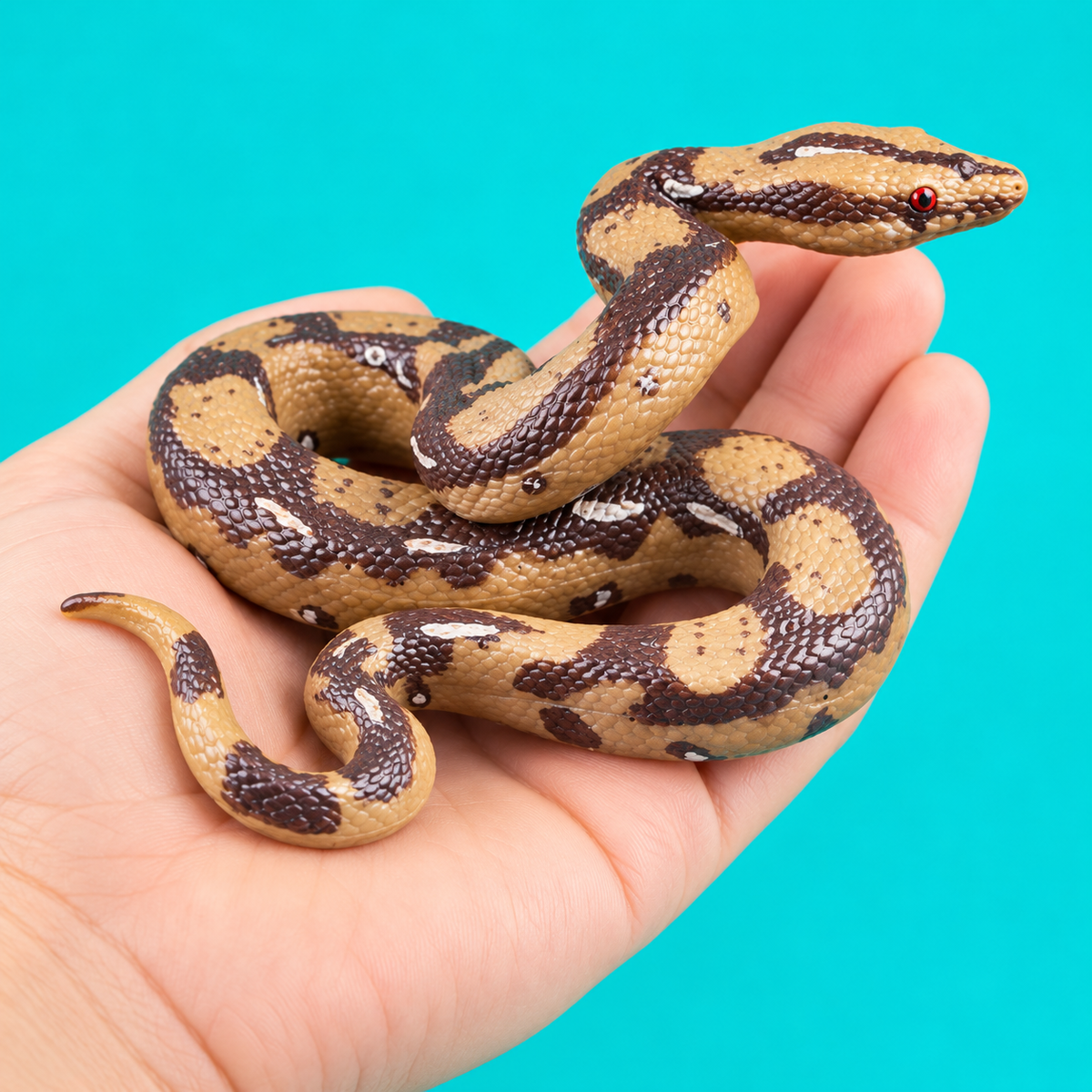 Ipetboom Realistic Snake Toy - 1Pc Fake Snake Figure for Halloween Prank Props Plastic High Simulation Scary Model Creepy Figure for April Fool'S Day Garden Decoration Kids Trick Play - 5.9X4.3X2.3In
