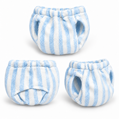 3-Pack Washable Squirrel Diapers – Reusable Small-Pet Diapers, Blue & Pink, Sizes S–M