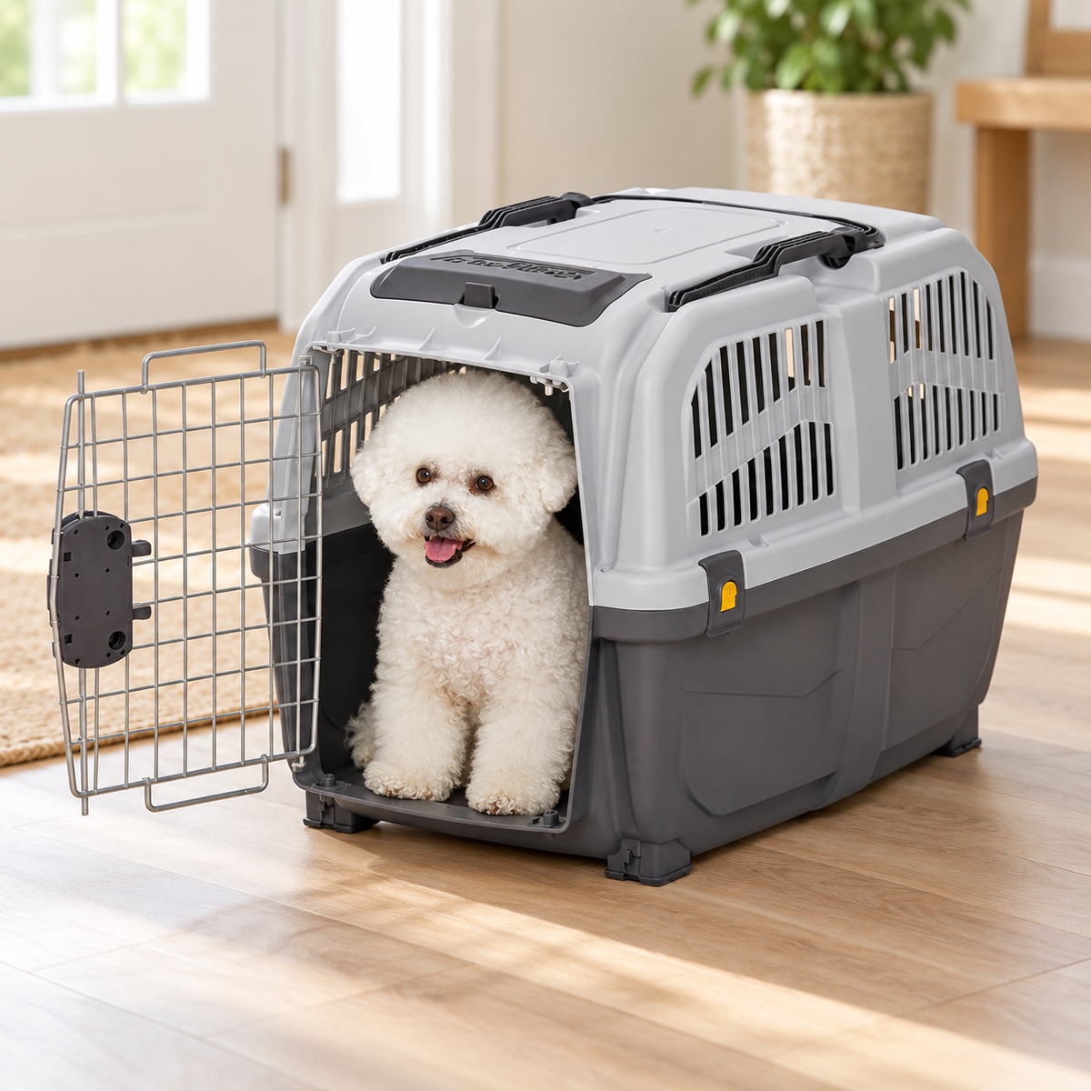 MidWest Skudo Hard-Sided Travel Carrier for Dogs & Cats – Gray, 19–32 Inch Sizes