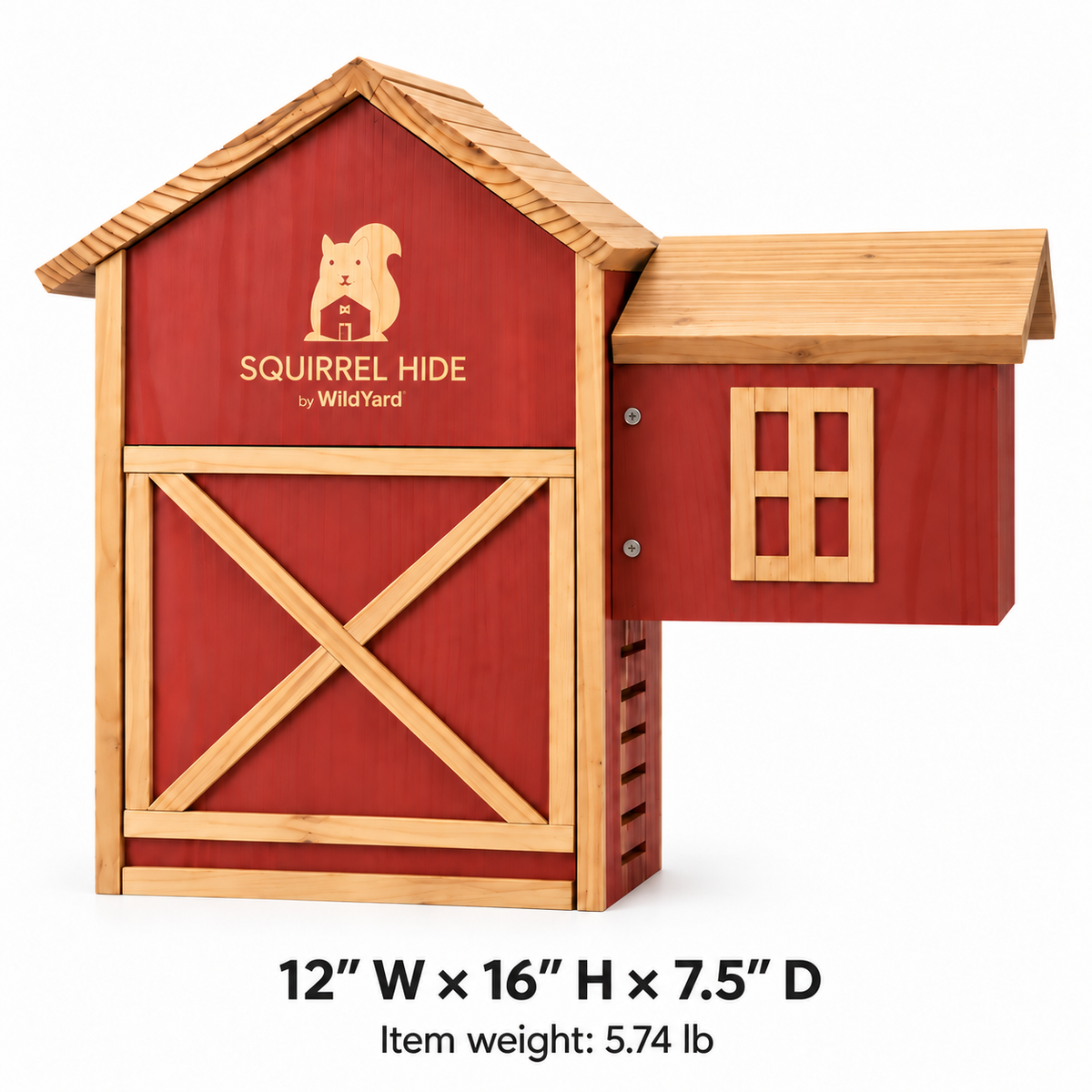 Wildyard Squirrel House for outside - Cedar, Dual Chamber with Ladder