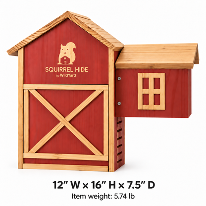 Wildyard Squirrel House for outside - Cedar, Dual Chamber with Ladder