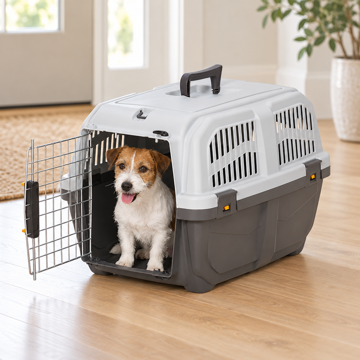 MidWest Skudo Hard-Sided Travel Carrier for Dogs & Cats – Gray, 19–32 Inch Sizes