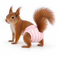 3-Pack Washable Squirrel Diapers – Reusable Small-Pet Diapers, Blue & Pink, Sizes S–M