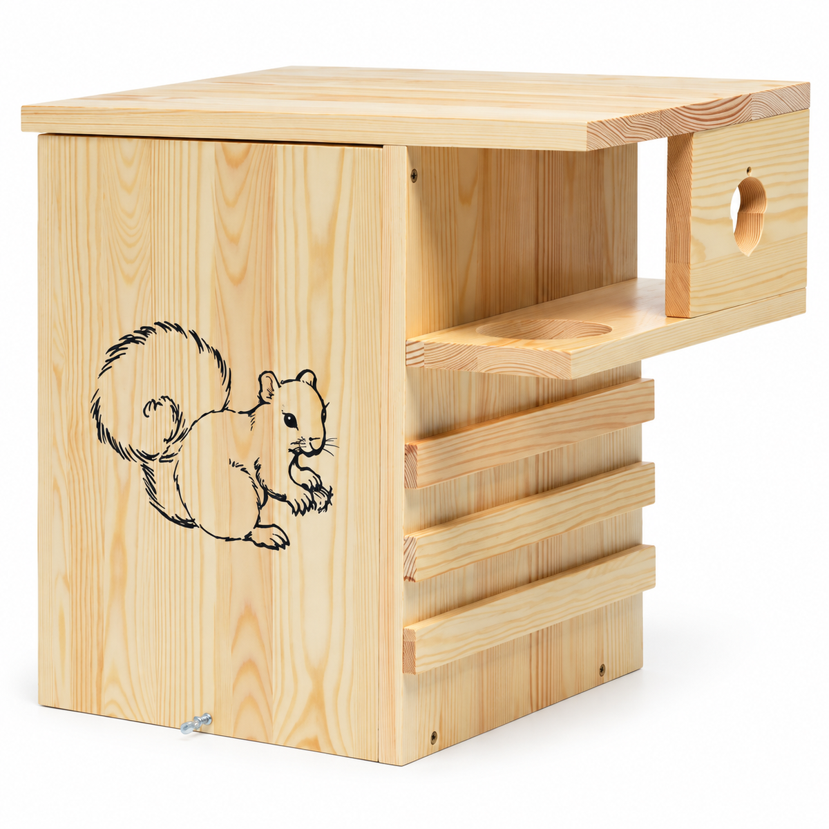 INRLKIT Premium Wooden Squirrel House - Hanging Chipmunks Squirrel Houses for Outside with Exterior Porch