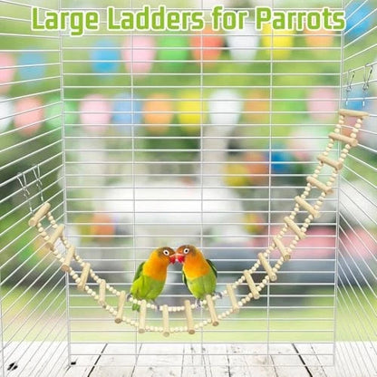 Wooden Bird & Small Pet Climbing Ladder – Parrots, Parakeets, Rats & Sugar Gliders – 3 Sizes