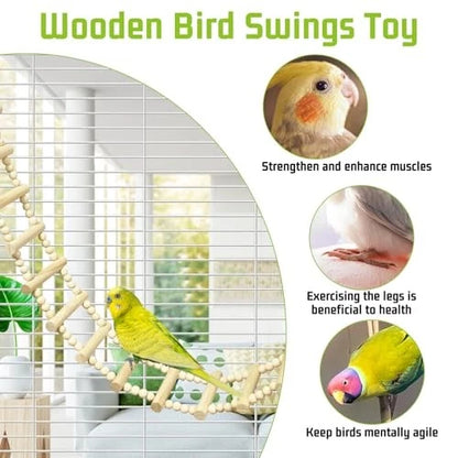 Wooden Bird & Small Pet Climbing Ladder – Parrots, Parakeets, Rats & Sugar Gliders – 3 Sizes