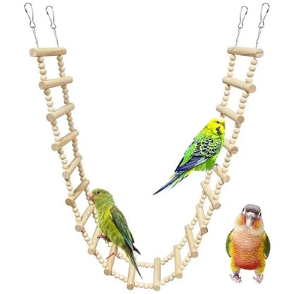 Wooden Bird & Small Pet Climbing Ladder – Parrots, Parakeets, Rats & Sugar Gliders – 3 Sizes