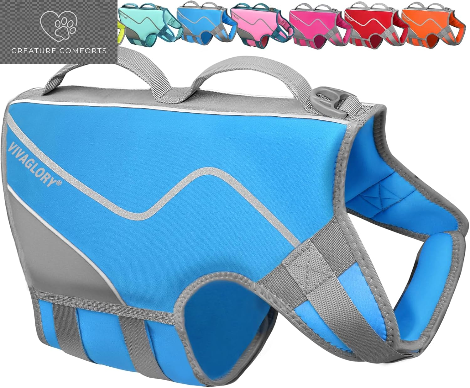 VIVAGLORY Dog Life Vest Neoprene Dog Swim Vest, XS, Alpha Yellow