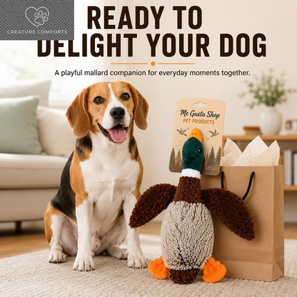 Exciting Duck Dog Toy with Squeaker | Plush Mallard Shaped Pet Toy for All Breeds | Perfect for Chewing, Fetching, and Interactive Play