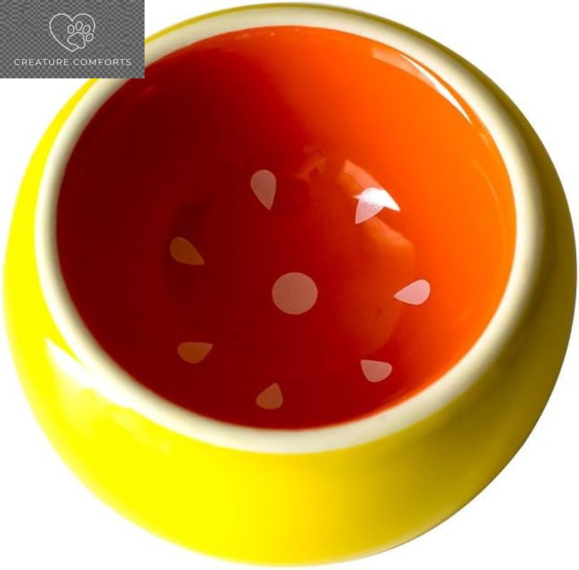 Hamster Food Bowl Ceramic Prevent Being Tipped over Small Animal Water Dish for Guinea Pig Rodent Gerbil Cavy Hedgehog Feeding Bowl (Watermelon)