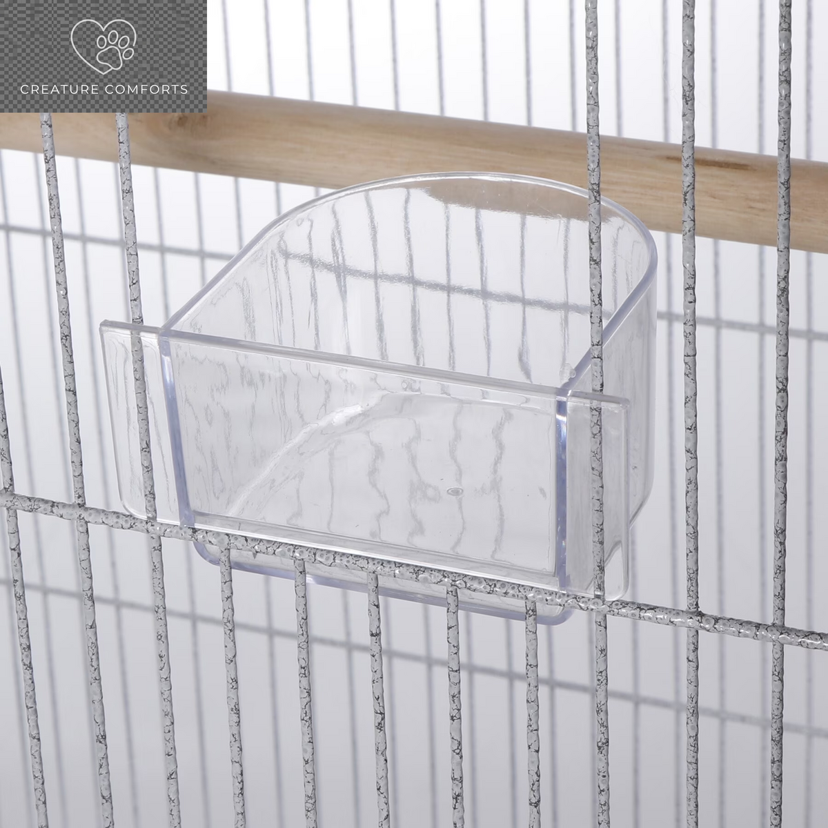ZENY 53" Rolling Bird Cage Large Wrought Iron Cage Lovebird House with Rolling Stand White